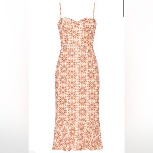 Slate willow size xsmall printed ruffle hem dress